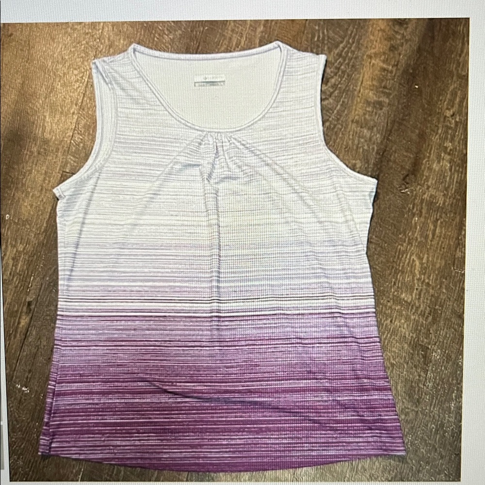 Columbia white & purple ombré striped tank top